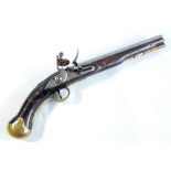 A rare Sea Service flintlock pistol, the lock inscribed 'Tower' and 'GR' beneath a crown cipher,