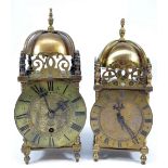 Two small early 20th century brass lantern clocks,