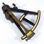 COX OF DEVONPORT; an ebonised octant with ivory vernier and inscribed nameplate, unboxed,