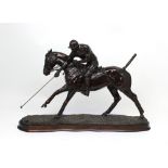 Gill Parker; a limited edition bronze equestrian sculpture 'Push Under the Neck', signed,