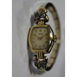 Girard-Perregeaux; a c1940s ladies' wristwatch, gold filled cushion case,