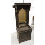 A 19th century Indian hardwood carved mirror stand,