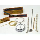 A small collectors' lot to include a BBC stopwatch inscribed verso 'BBC 2999',