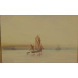 G M AVONDALE (GARMAN MORRIS - Active 1900-1930); watercolour, seascape of sailing ships, 31 x 19cm,