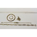 A 9ct gold link bracelet, a 9ct gold baby's link bracelet, a 9ct gold link necklace,