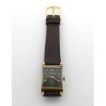 Wittnauer; a c1940s gentlemen's tank-style watch, gold filled case,