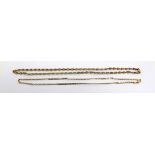 Two 9ct gold link chain necklaces, approx combined 16.2g (2).
