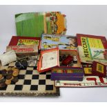 A boxed Meccano accessory outfit, a boxed Meccano Super Junior, various board games,