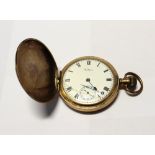 Waltham; a gold-plated full hunter pocket watch,