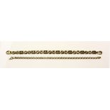 A 9ct gold horseshoe link bracelet and a 9ct gold fine link chain bracelet, combined approx 14.