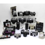 Approximately twenty cameras to include a cased Polaroid Land Camera 80A, a Agfa Isola 1,