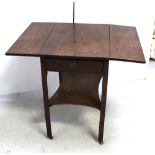 A 19th century mahogany Pembroke table with end drawer, length 68cm.