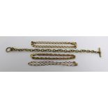 Four 9ct gold chain link bracelets, approx combined 26.2g (4).