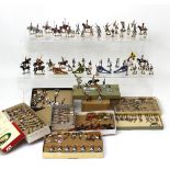 A collection of c1900 German manufactured Zinnfiguren flat painted model soldiers to include