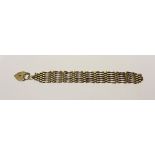 A 9ct gold five-bar gate link bracelet, approx 20.3g.