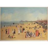 After Helen Bradley (1900-1979); a signed limited edition coloured print, 'Blackpool Sands',