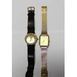 Tissot; a gentlemen's yellow metal wristwatch,