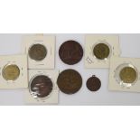 A group of 18th and 19th century commemorative medals and tokens to include 1761 Queen Charlotte