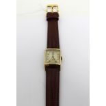 Longines; a c1940s gentlemen's tank-style dress watch,