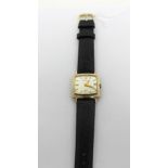 Bulova; a 1966 gentlemen's 'Date King' tank-style wristwatch,