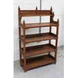A contemporary Indian fruitwood freestanding display/bookcase,