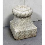 An Indian marble decorative hand-carved base, height 28cm.