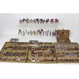 A collection of c1900 German manufactured Zinnfiguren flat painted model soldiers to include 'Seven