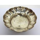 An Elizabeth II hallmarked silver bowl with fluted edge, Barker Elllis Silver Co.