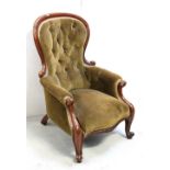 A Victorian mahogany spoonback chair.