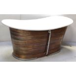 A Fired Earth bateau-style copper bath, length 172cm.