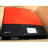 A SMA Sunny Boy SB5000TL-21 red cased solar inverter, for optimizing power.