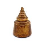A 19th century Siamese carved ivory seal in the form of a stupa,