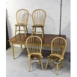 A 20th century French farmhouse-style yellow painted and distressed table by 'The One',