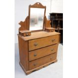 An early 20th century Indian hardwood mirror-back dressing table,