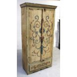 An early 20th century Indian hand-painted and distressed cabinet,
