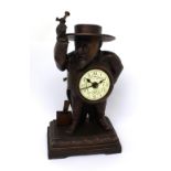 A French automaton clock striker/lighter in the form of an elderly bearded gentleman,
