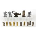 Fifteen various Dunhill lighters to include table lighters in the form of Aladdin's lamp,