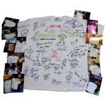 A Derian House Children's Hospice T-shirt bearing the signatures of numerous celebrities to include,