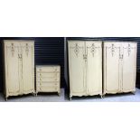 Walnut Cabinet Works Ltd, London; a pair of 20th century French-style wardrobes,