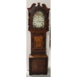 An early-to-mid 19th century mahogany and oak longcase clock,