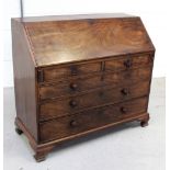 A 19th century walnut drop-down bureau,