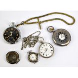 A George V hallmarked silver half hunter crown wind pocket watch,