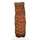 A rare Dida Ivory Coast raffia palm fibre and vegetable dye tubular dress, length approx 100cm,
