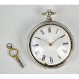 WILLM CATHCART; a George III hallmarked silver pair cased key wind pocket watch,