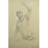 PETER HOWSON OBE (Scottish, born 1958); pencil heightened in white on paper, untitled,