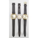 Three gentleman's wristwatches by Timex, Regency and Poljot, all with silvered circular dials,