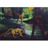 EDDIE WOLFRAM; oil on canvas, 'Amazon Glade', signed and dated to lower right, 1982,