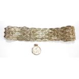 An Elizabeth II hallmarked silver bracelet, length approx 16cm,