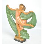 An Art Deco style chalk figure stamped 'Lonara' (possibly) and 'O.P.