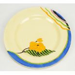 CLARICE CLIFF; a Wilkinson Ltd 'Lodore' pattern circular plate, marked to base, number 8719,